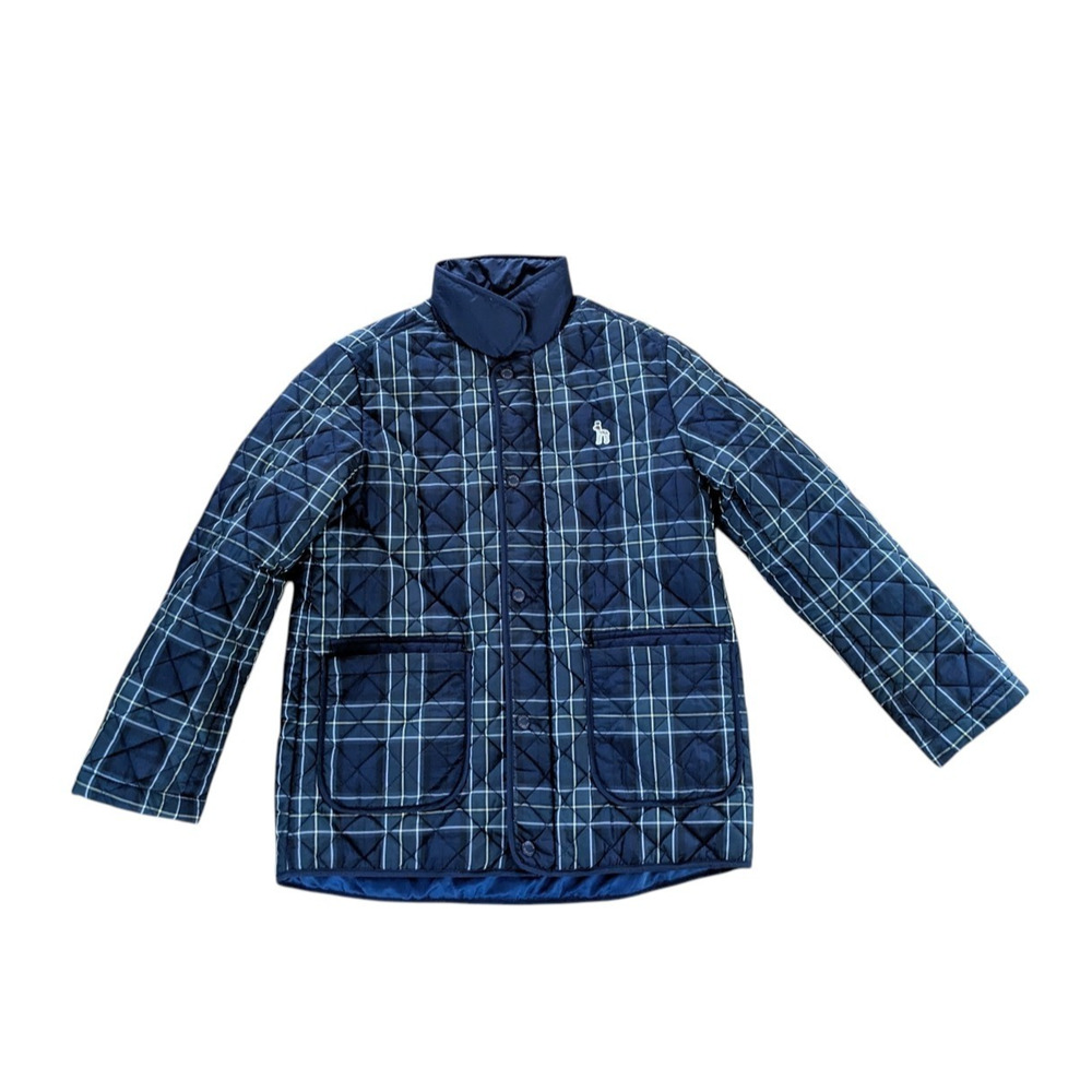 HAZZYS Kids Quilted Barn Jacket Blue 13Y Winer Korean Plaid